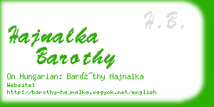 hajnalka barothy business card